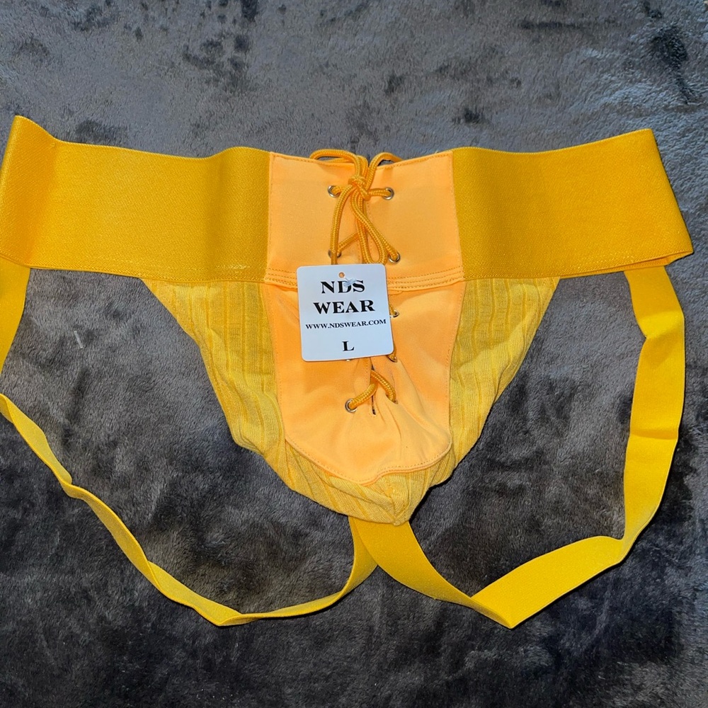 Men’s yellow jockstrap large new
